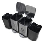 Tacho Contenedor Basura Doble Acero Con Pedal Otten 18 Lts Plateado - Imagen 9