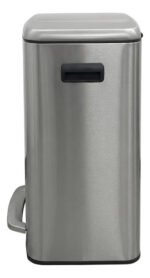 Tacho Contenedor Basura Doble Acero Con Pedal Otten 40 Lts Plateado - Imagen 8