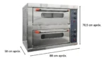 Horno Electrico Profesional Doble Otten Teo-24 Plateado - Imagen 2