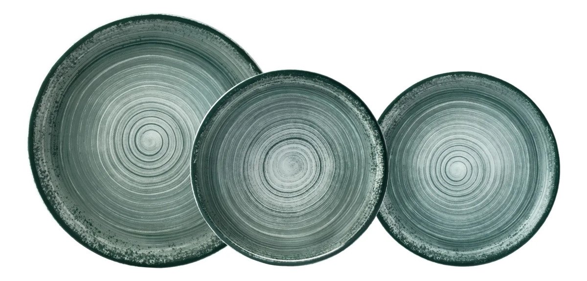 D_NQ_NP_723872-MLA74700143095_022024-F Set x 6 Plato Hondo 21cm Porcelana Schmidt Esfera Color Verde - Imagen 1