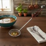 Espumadera Gastronomica Alambre Estañado Reforzado 12 Cm Mango Rojo