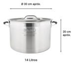 Olla Gastronómica Alta Acero Inoxidable Otten María 14 Lts Plateado - Imagen 2