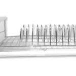Escurridor Secaplatos Cromado Para 12 Platos 40 X 21 X 13cm Color Blanco