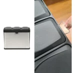 Tacho Contenedor Basura Triple Acero Con Pedal Otten 45 Lts Plateado - Imagen 8