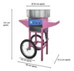 Maquina De Algodon De Azucar Con Carrito Otten Rosa - Imagen 2