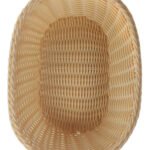 Panera Trenzada Plastico Oval Calidad Premium 27 Cm Color Crema Lisa