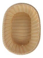 Panera Trenzada Plastico Oval Calidad Premium 27 Cm Color Crema Lisa