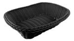 Panera Plastico Trenzada Rectangular Calidad Premium 27 Cm Color Negro Lisa - Imagen 2