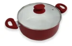 Set Batería Cerámica Rojo Cerámica  3p Olla-sarten 24 Cm  Rojo - Imagen 10