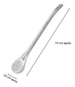 Bombilla Para Mate Plana Acero Inoxidable 19 Cm Otten Plateado - Imagen 3