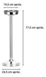 Pie Pedestal De Botellas De Champagne Acero Inoxidable Otten Plateado - Imagen 3