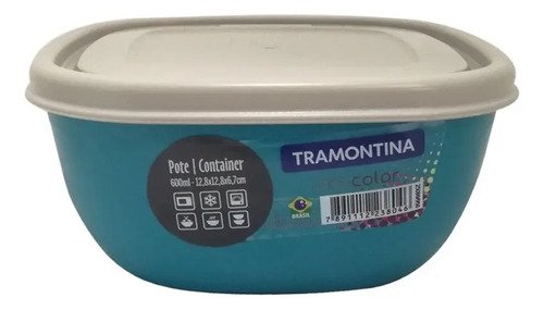 D_703352-MLU75266945765_032024-O Tapers Tramontina Plástico Mix Color 600ml Cuadrados Color Azul - Imagen 1