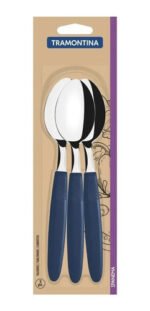 Juego Set Cucharas De Mesa Ipanema Tramontina Acero Inox 12p Mango Azul - Imagen 3