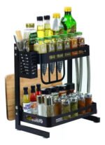 Rack Estante Organizador De Cocina 2 Pisos De Acero Color Negro