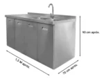 Mesa Con Bacha Doble Acero Inoxidable Bajo Mesada Otten - Imagen 2