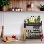 Rack Estante Organizador De Cocina 2 Pisos De Acero Color Negro - Imagen 2