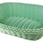 Panera Trenzada Plastico Oval Calidad Premium 27 Cm Color Turquesa Lisa