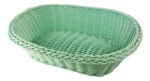 Panera Trenzada Plastico Oval Calidad Premium 27 Cm Color Turquesa Lisa