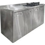 Mesada Cocina Con Anafe Acero Inoxidable Bajo Mesada Otten Plateado
