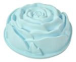 Molde Tortera De Silicona Antiadherente Forma De Rosa 24cm Color Celeste