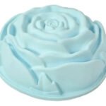 Molde Tortera De Silicona Antiadherente Forma De Rosa 24cm Color Celeste