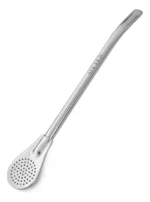Bombilla Para Mate Plana Acero Inoxidable 19 Cm Otten Plateado