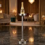 Pie Pedestal De Botellas De Champagne Acero Inoxidable Otten Plateado - Imagen 4