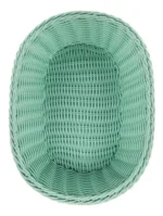 Panera Trenzada Plastico Oval Calidad Premium 27 Cm Color Turquesa Lisa - Imagen 2