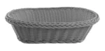 Panera Trenzada Plastico Oval Calidad Premium 27 Cm Color Gris Lisa - Imagen 3