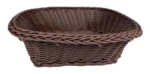 Panera Trenzada Plastico Cuadrada Calidad Premium 23 Cm Color Marrón Lisa - Imagen 3