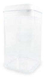Frasco Acrilico Cierre Hermetico Apilable 2.3 Litros Transparente/blanco