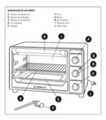 Horno Eléctrico De Mesa 32 Lts Ultracomb Uc-32n 1500w Color Rojo Con Bandeja Y Rejilla - Imagen 3