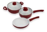 Set Batería Cerámica Rojo Cerámica  3p Olla-sarten 24 Cm  Rojo - Imagen 7