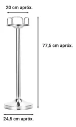Pie Pedestal Para Balde De Champagne Acero Inoxidable Otten Plateado - Imagen 2
