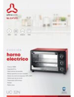 Horno Eléctrico De Mesa 32 Lts Ultracomb Uc-32n 1500w Color Rojo Con Bandeja Y Rejilla - Imagen 2