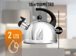 Pava Silbadora Acero Inoxidable 2l Crystal Rock Mango Ergonómico - Imagen 2