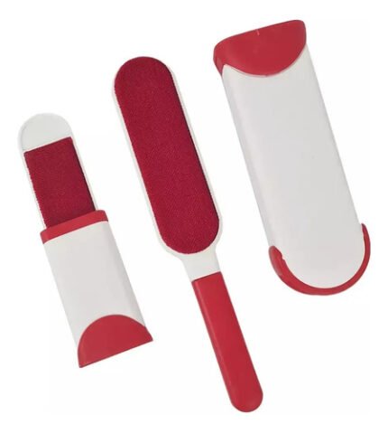Cepillo Quita Pelusas Pelo Mascota 2 En 1 Multifuncion Rojo