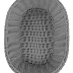 Panera Trenzada Plastico Oval Calidad Premium 27 Cm Color Gris Lisa
