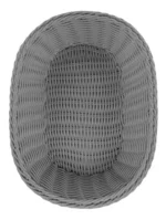 Panera Trenzada Plastico Oval Calidad Premium 27 Cm Color Gris Lisa