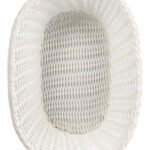 Panera Trenzada Plastico Oval Calidad Premium 27 Cm Color Blanco Lisa