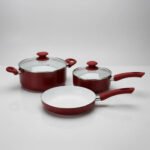 Set Batería Cerámica Rojo Cerámica  3p Olla-sarten 24 Cm  Rojo - Imagen 6