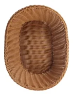 Panera Trenzada Plastico Oval Calidad Premium 27 Cm Color Camel Lisa