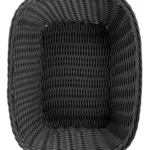 Panera Plastico Trenzada Rectangular Calidad Premium 27 Cm Color Negro Lisa