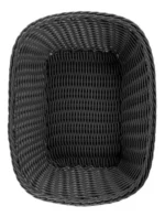 Panera Plastico Trenzada Rectangular Calidad Premium 27 Cm Color Negro Lisa