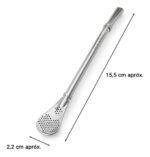 Bombilla Para Mate Plana Acero Inoxidable 15 Cm Otten Plateado - Imagen 2