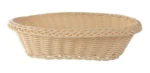 Panera Trenzada Plastico Oval Calidad Premium 27 Cm Color Crema Lisa - Imagen 3