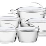 Bateria De Cocina Acero Inoxidable 5 Pzs Tramontina Ventura Plateado