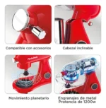 Batidora De Pie Pastalinda Cucina Planetaria Crema Crema 50-60hz 50 Hz X 60 Hz - Imagen 6