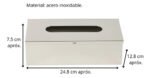 Caja Porta Pañuelos Organizador Acero Inoxidable Otten Dorado - Imagen 3