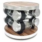 Juego Set X 8 Especiero Condimentero Giratorio Madera  Madera